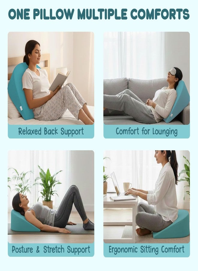 ADMIRAE Half Moon Shape Pregnancy Pillow for Sleeping, Maternity Support, Nursing | Multipurpose Pillow for Back, HIPS, Legs, Belly Support with Removable Washable Velvet Cover, Peacock Green - Image 5