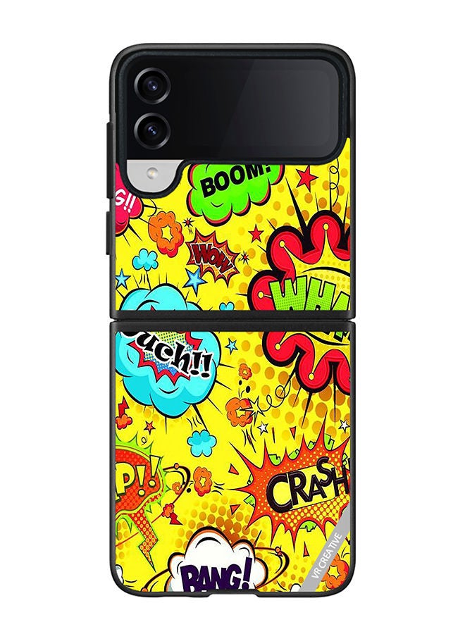 VR CREATIVE Protective Case Cover For Samsung Galaxy Z Flip4 Multiple Stickers Design Multicolour - Image 1