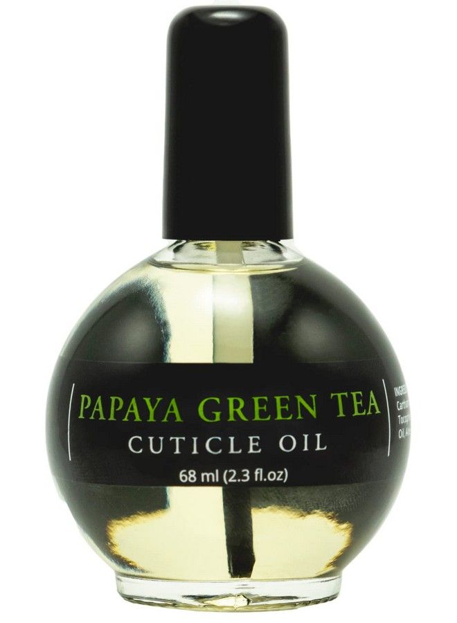 ELLIE CHASE Moisturizing Cuticle & Nail Care Oil 2.3 Fl Oz Papaya Green Tea Scented Infused With Jojoba Oil Aloe Vitamin E Nail & Cuticle Hydration Repair Moisturizer Strengthener Growth - Image 1