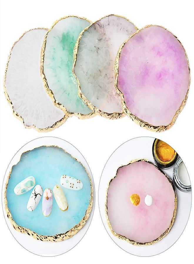 AKOAK 1 Pack Natural Resin Agate Phnom Penh Nail Glue Palette Crystal Edge Shooting Props Toning Works Display Board Tool (Light Blue) - Image 3