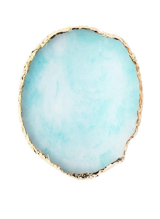 AKOAK 1 Pack Natural Resin Agate Phnom Penh Nail Glue Palette Crystal Edge Shooting Props Toning Works Display Board Tool (Light Blue) - Image 1