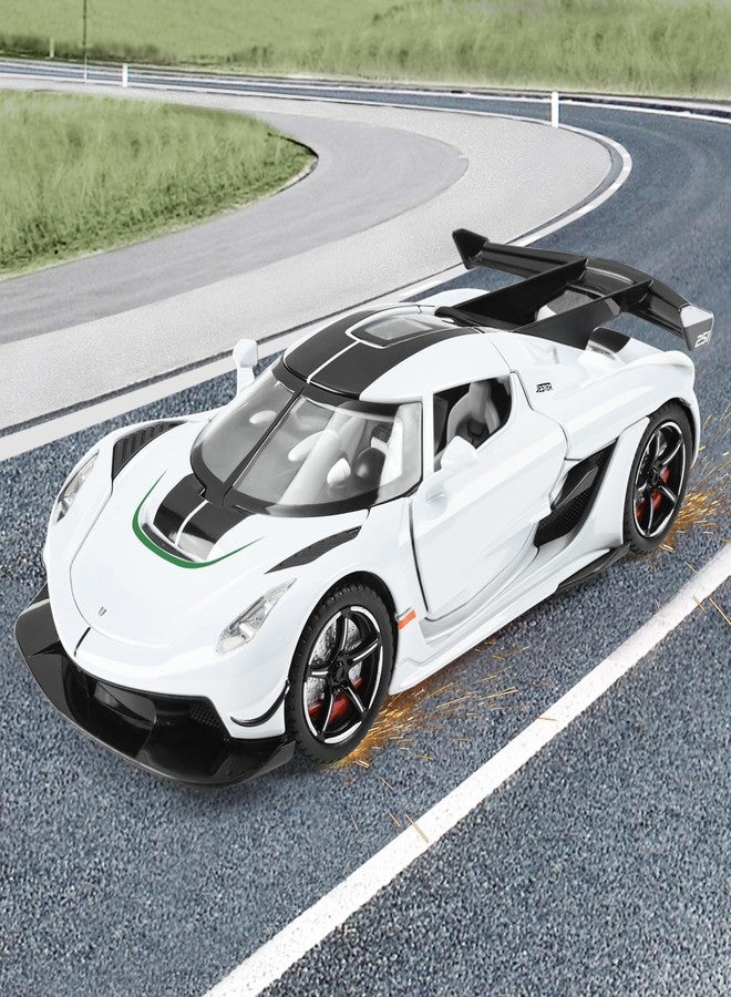 سيارات ألعاب KEXXA للأطفال 1/22 سيارات ألعاب معدنية مصبوبة من Koenigsegg Jesko (بيضاء) - Image 2