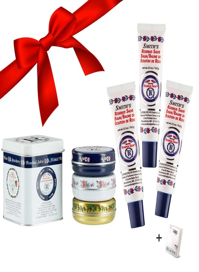 Collectors Lavish Layers 3x Set & 3x Rose bud Trio Lip Balm - Original Salve, Minted Rose, Strawberry Lip Balm & Trio Lip Gloss Tubes - Christmas Gift Set with Ebook - Image 1