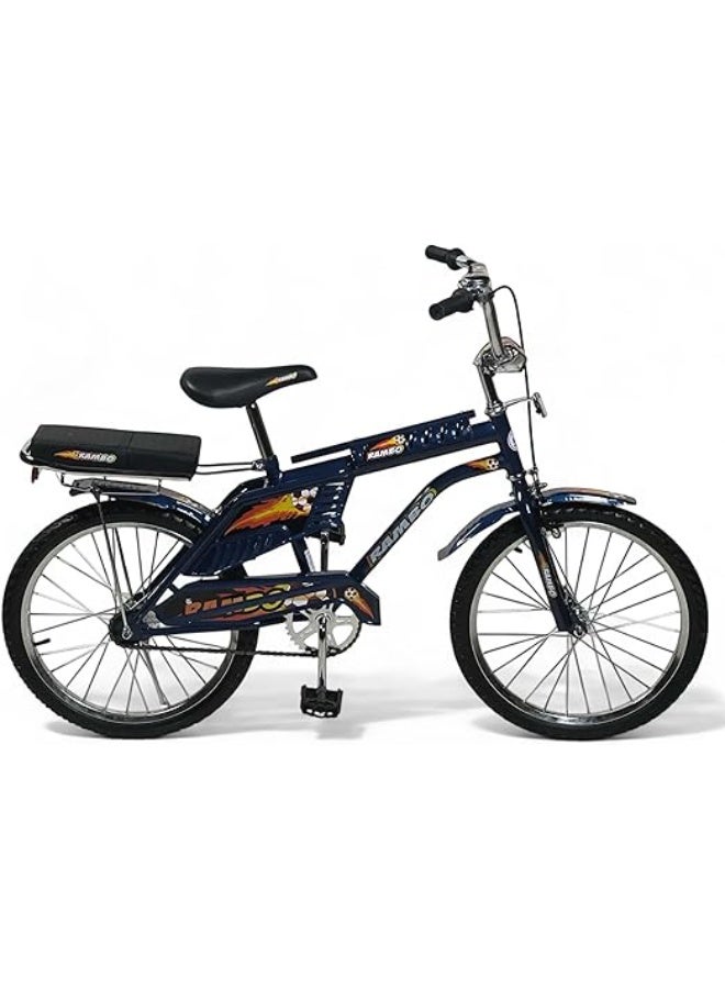 AL BADER Rambo 20 Inch Bicycle, Dual Seat Kids Bike with Rear Passenger Seat, Steel Frame, Front Bell, Strong Brakes, Kickstand and Anti Slip Pedals, Lightweight Portable Bike, Durable Ride - Image 1