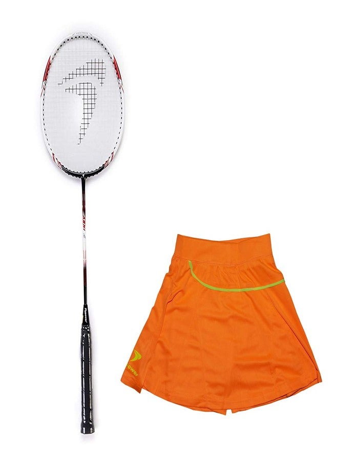 Flypower Badminton Composite Material Racket Agni 4 With Skirt Utari Orange Size J-1 - Image 2