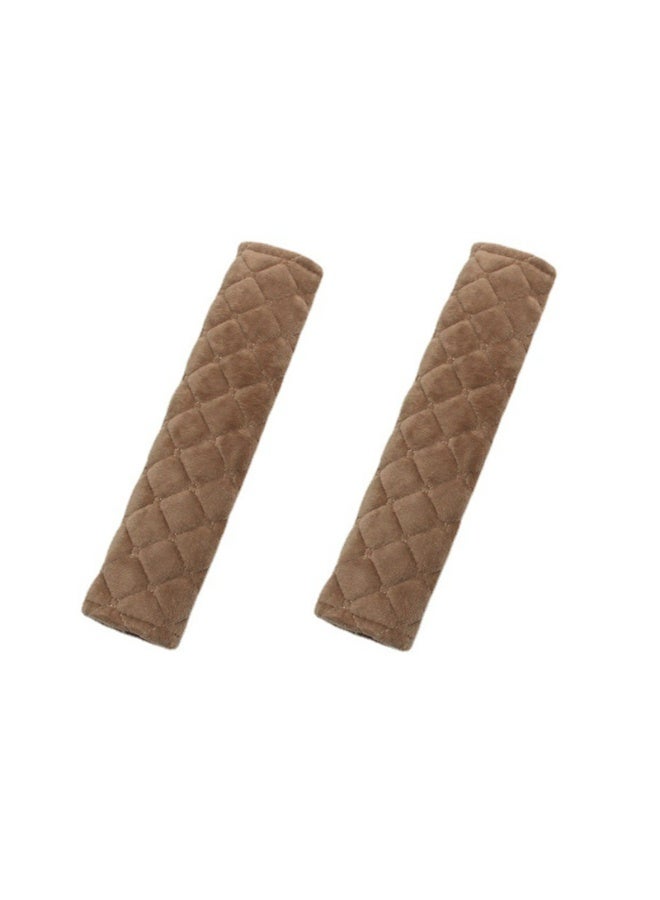 عدد 2 قطعة غطاء وسادات حزام الأمان العالمي للسيارة، غطاء وسادات حزام الأمان لحزام الأمان لحزام الأمان لحزام الأمان للبالغين والأطفال (قهوة) - Image 1