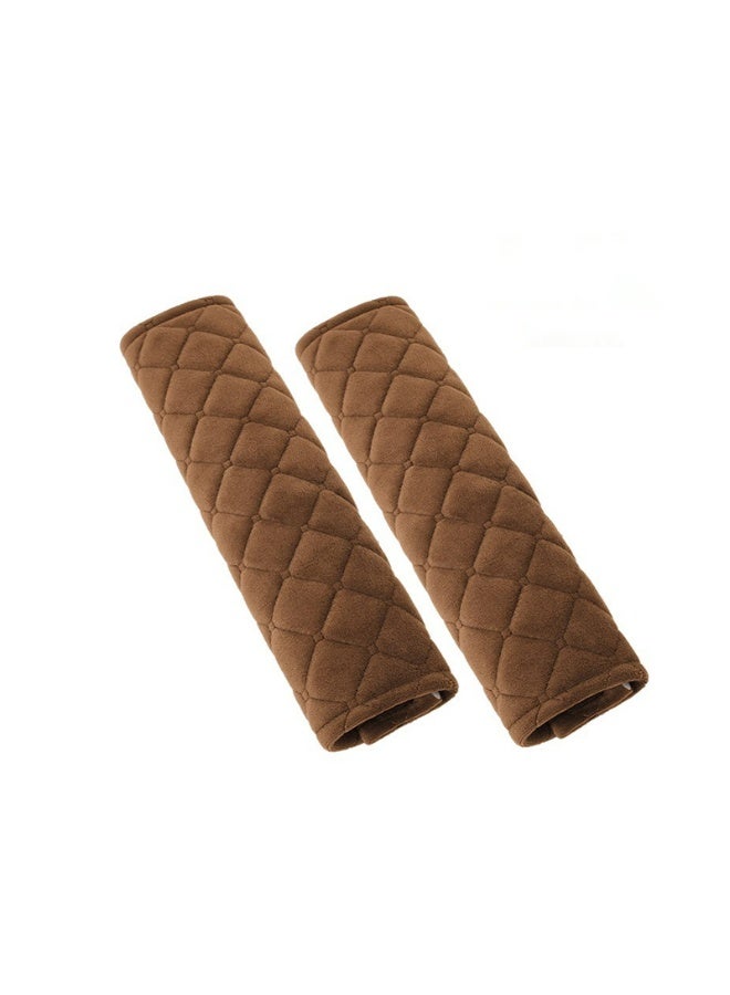 عدد 2 قطعة غطاء وسادات حزام الأمان العالمي للسيارة، غطاء وسادات حزام الأمان لحزام الأمان لحزام الأمان لحزام الأمان للبالغين والأطفال (قهوة) - Image 3