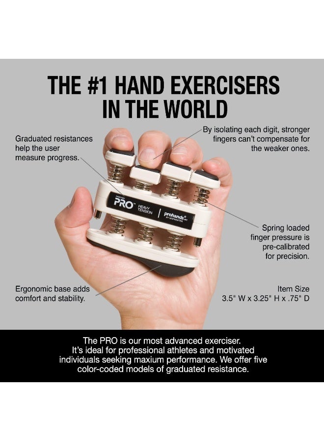Prohands PRO Hand Exerciser, Finger Exerciser (Hand Grip Strengthener), Spring-Loaded, Finger-Piston System, Isolate and Exercise Each Finger - Image 3