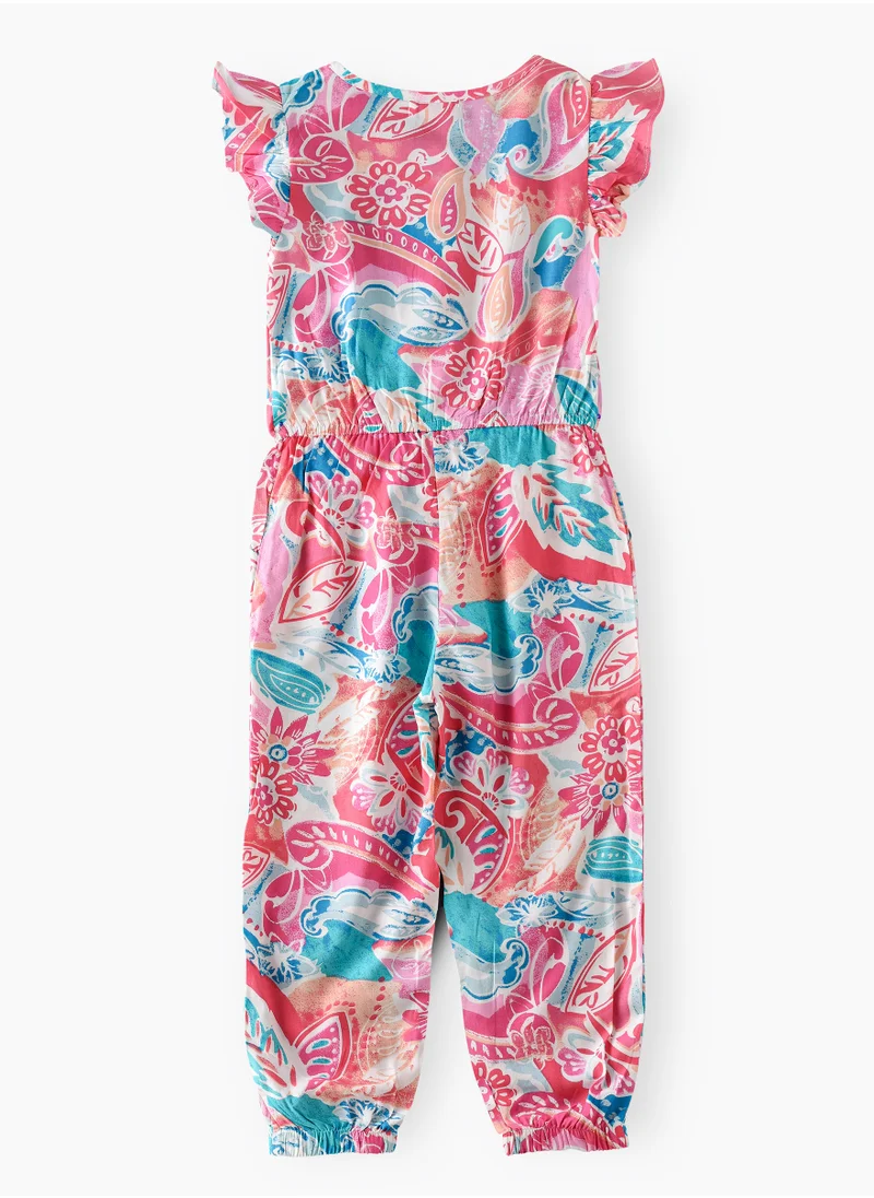 جيلين Sunny Smiles: Girls' Soft Viscose Jumpsuit | Comfy Chic & Summer Fun