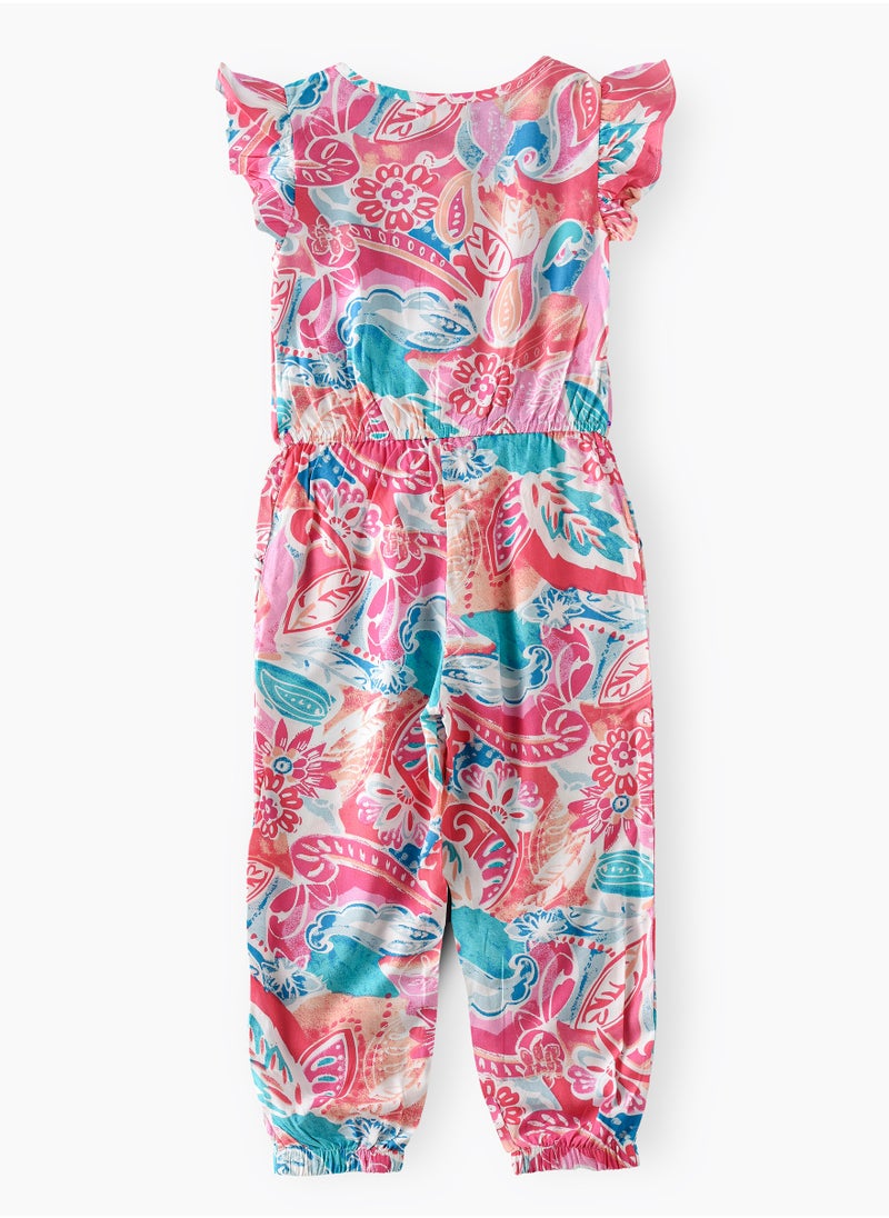 Jelliene Sunny Smiles: Girls' Soft Viscose Jumpsuit | Comfy Chic & Summer Fun  - Image 2