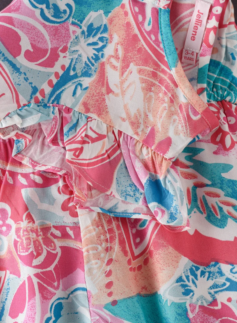 Jelliene Sunny Smiles: Girls' Soft Viscose Jumpsuit | Comfy Chic & Summer Fun