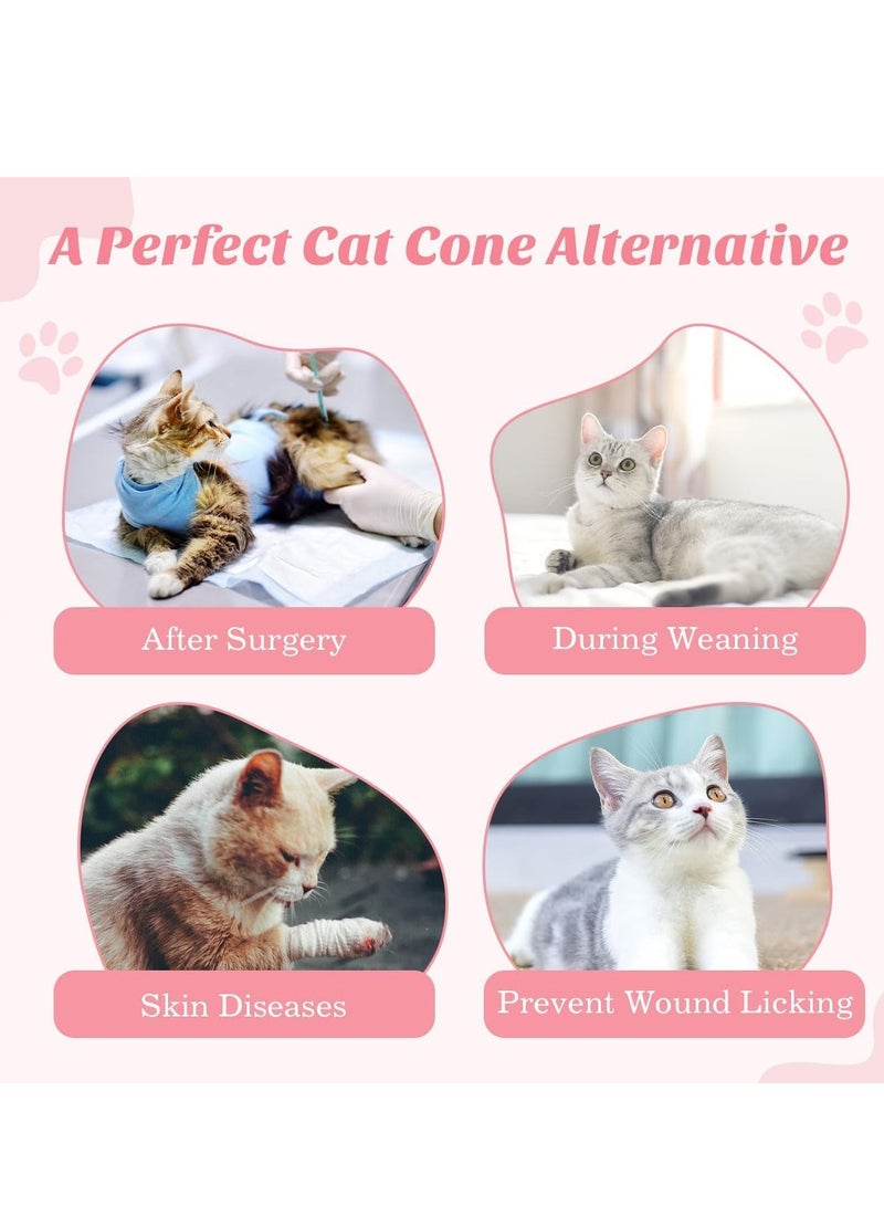 GUDOO Cat Surgery Recovery Suit for Female Cat Breathable Surgical Recovery Shirt After Surgery Wear Anti Licking Wounds E-Collar Alternative for Female Cats Kitten M Pink - Image 4