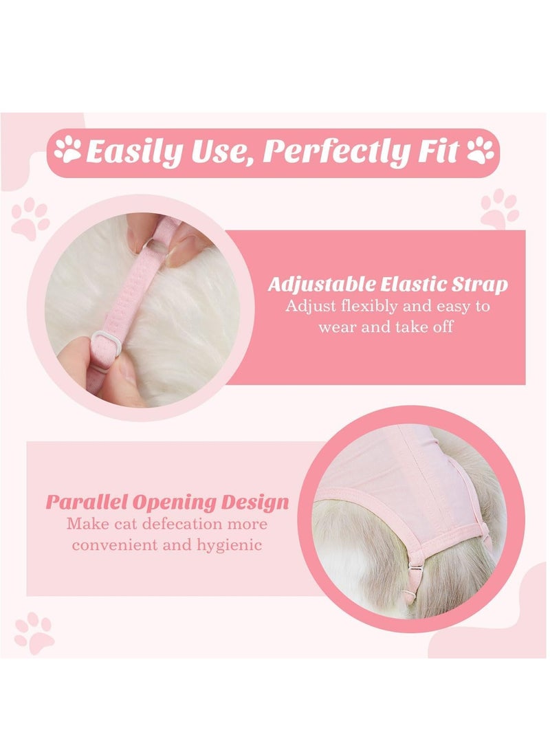 GUDOO Cat Surgery Recovery Suit for Female Cat Breathable Surgical Recovery Shirt After Surgery Wear Anti Licking Wounds E-Collar Alternative for Female Cats Kitten M Pink - Image 5