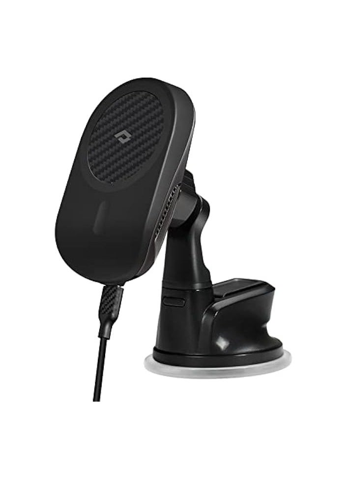 erorex Magnetic Car Phone Mount Wireless Charging MagSafe Compatible Dashboard Car Holder with Cooling Fan [MagEZ Car Mount Pro]-Suction Cup  - Image 1