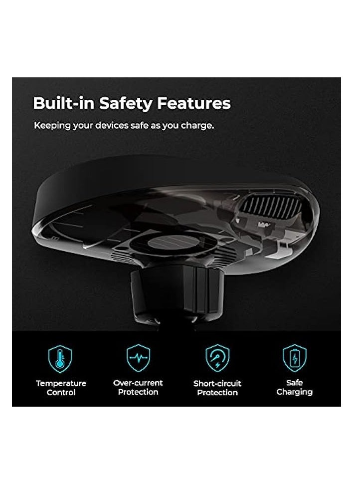 erorex Magnetic Car Phone Mount Wireless Charging MagSafe Compatible Dashboard Car Holder with Cooling Fan [MagEZ Car Mount Pro]-Suction Cup  - Image 5