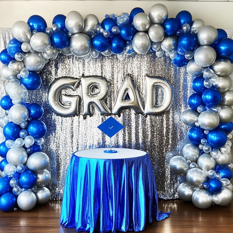 RUBFAC Silver Balloons 129pcs Different Sizes 18 12 10 5 Inches, Metallic Balloon Garland Arch Kit for Birthday Party Graduation Wedding Holiday Decoration - Image 5