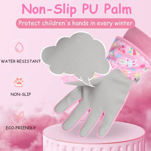 EVBEA Toddler Women Mens Snow Gloves Kids Waterproof Winter Warm Thermal Ski Snowboard Ladies Glove, PK M - Image 4