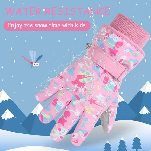 EVBEA Toddler Women Mens Snow Gloves Kids Waterproof Winter Warm Thermal Ski Snowboard Ladies Glove, PK M - Image 2
