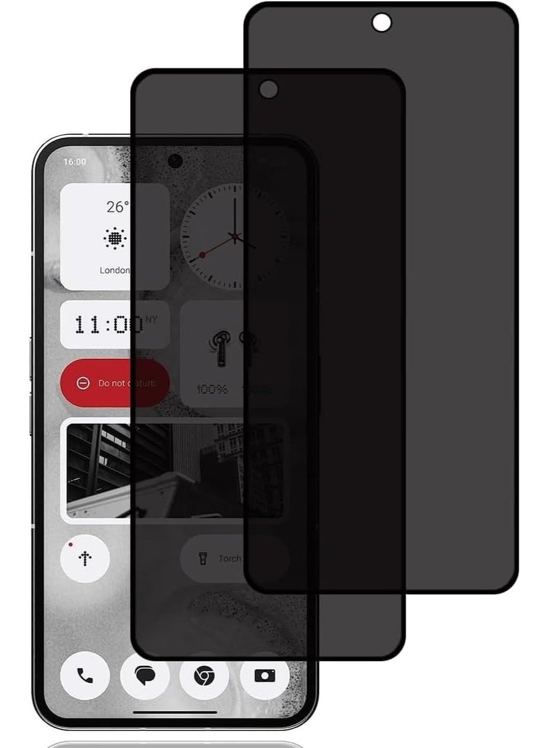 Muzz Privacy Screen Protector for Nothing Phone 2a Plus [2 Pack], Anti-Spy Tempered Glass Film, 9H Hardness, Anti Scratch, Anti Fingerprint, Bubble-Free, Anti-Spy Screen Protector for Nothing Phone 2a Plus - Image 1