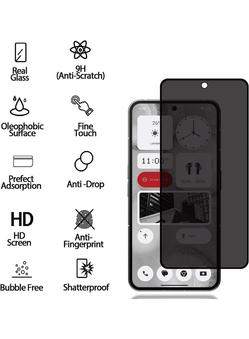 Muzz Privacy Screen Protector for Nothing Phone 2a Plus [2 Pack], Anti-Spy Tempered Glass Film, 9H Hardness, Anti Scratch, Anti Fingerprint, Bubble-Free, Anti-Spy Screen Protector for Nothing Phone 2a Plus - Image 4