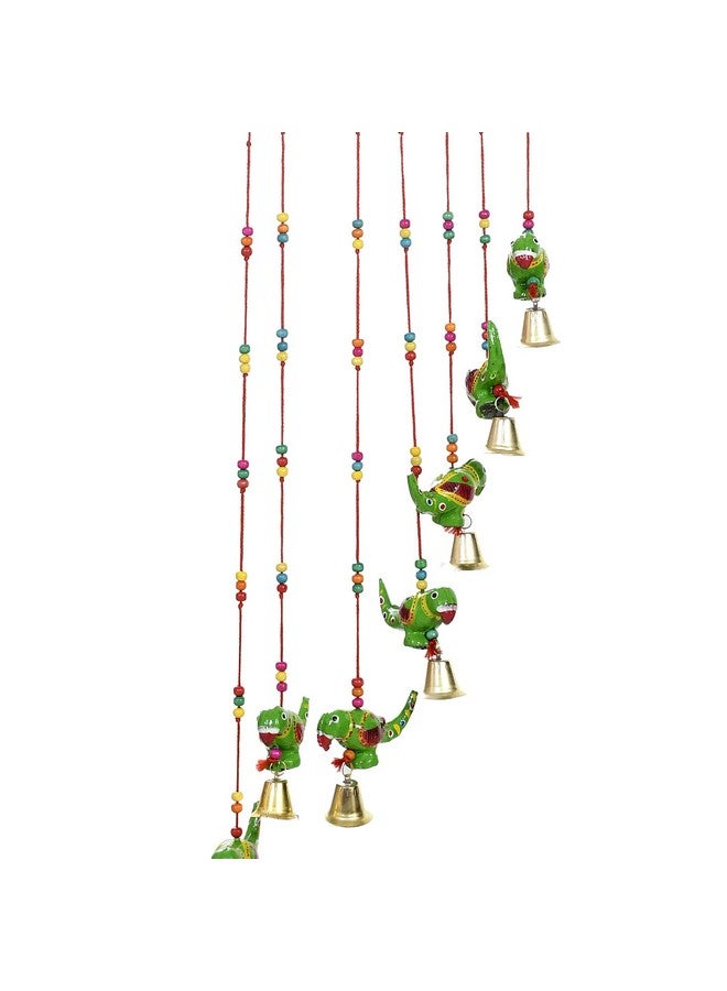 Great Art Parrot Door Hanging Green Gota Wood Windchime(Parrot Wind Chimes -3) - Image 3