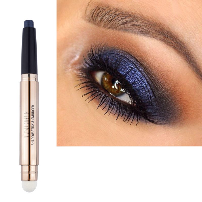 Wismee Blue Eye Shadow Stick Makeup Eye Brightener Cream Eye Shadow Pencil Shimmer Eyeshadow Stick for Eye Makeup Cosmetics Christmas Birthday Gift for Women Midnight Blue Shimmer