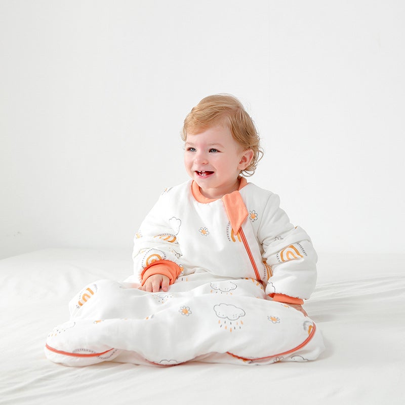 Baby Swaddling sleeping bag baby bag autumn and winter newborn anti-shock surrender swaddling bag towel stretchable sleeve cross-border - Image 4