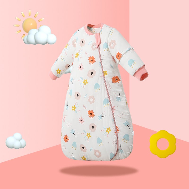 Baby Swaddling sleeping bag baby bag autumn and winter newborn anti-shock surrender swaddling bag towel stretchable sleeve cross-border - Image 1