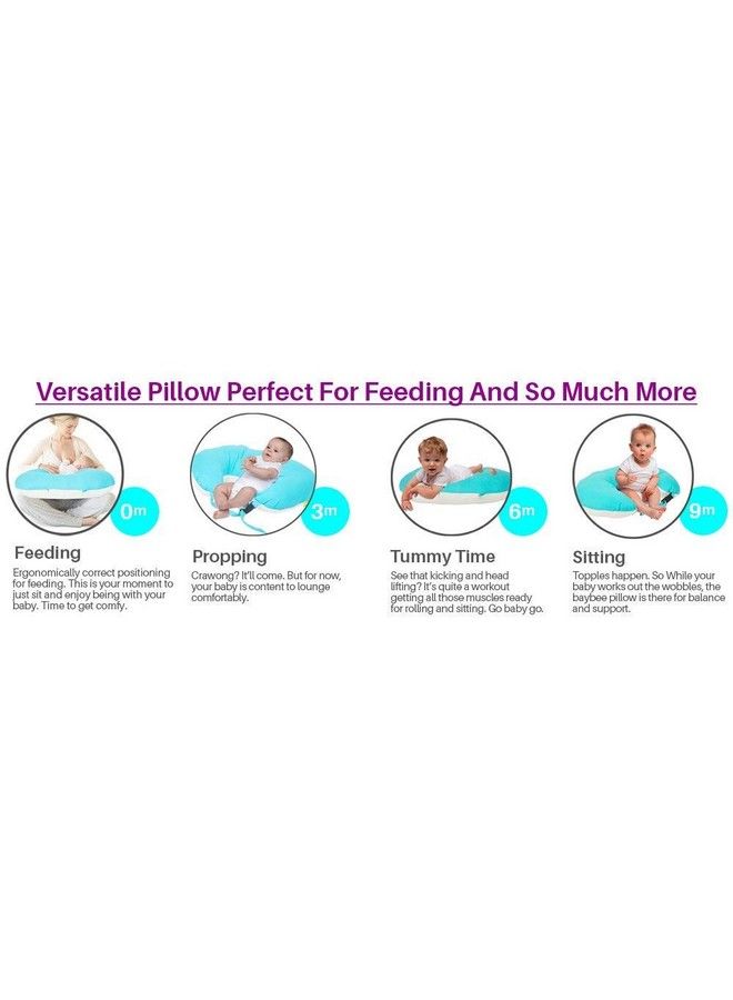 Get It Cotton 5 In 1 Feeding Pillow With Detachable Cover For Baby (Full Blue) - Image 5