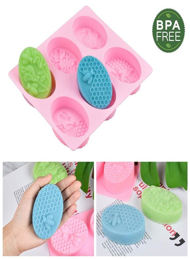 Vedini 3D Honeybee Silicone Moulds | Honeycomb Moulds for Making Soap Mould | Ovel Baking Mould for Chocolate, Resin, DIY Homemade Craft (6 Cavity Ovel Bee) - Image 4