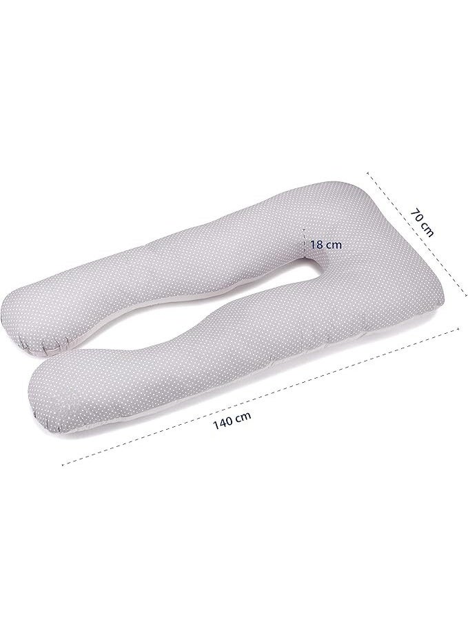 U Shape Pregnancy Pillow Full Body Support Cushion for Side Sleeping Maternity Pillow for Back Belly and Leg Comfort with Removable Zipper Cover - Image 3