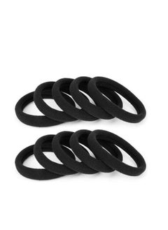 Generic Set of 10 elastic hair ties for women and men (black)  - Image 1