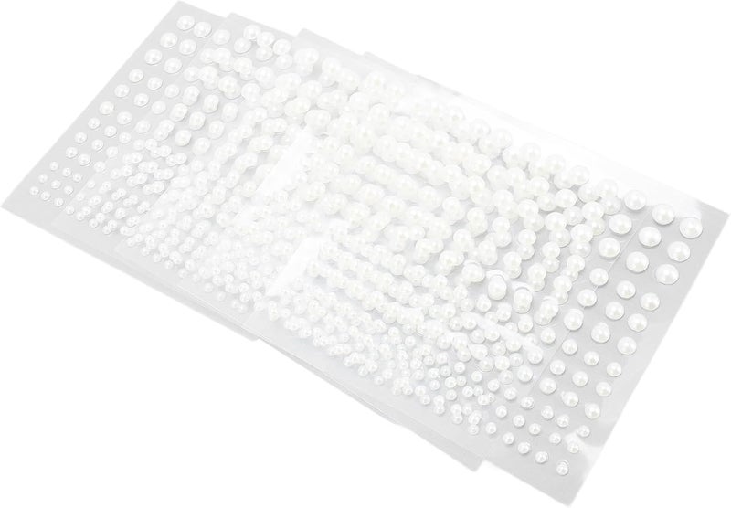 Zerodis Self Adhesive Pearl Sticker Plastic Flat Back Facial Makeup Pearl Sticker with 825 Pieces for Crafting and Decorating - Image 2