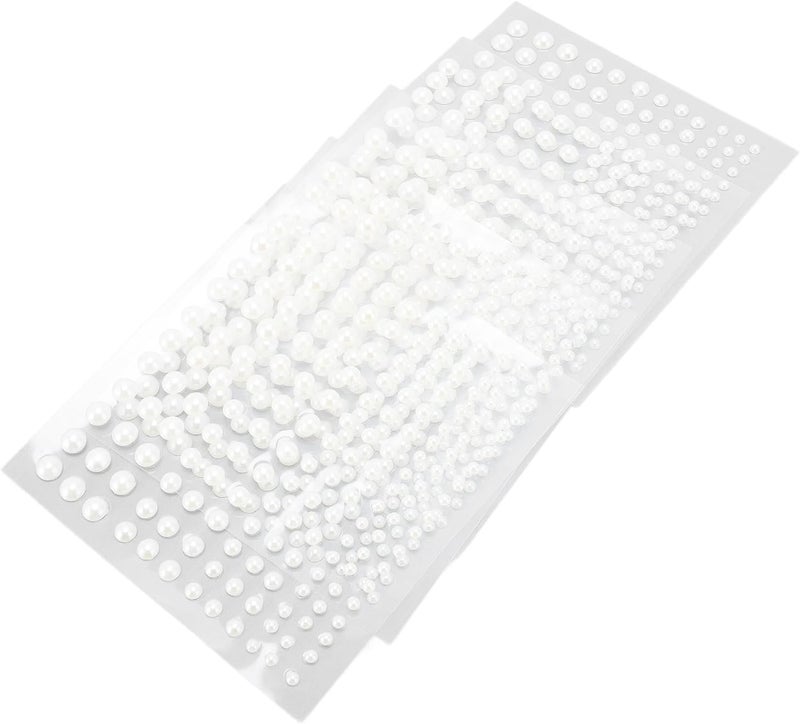 Zerodis Self Adhesive Pearl Sticker Plastic Flat Back Facial Makeup Pearl Sticker with 825 Pieces for Crafting and Decorating - Image 4