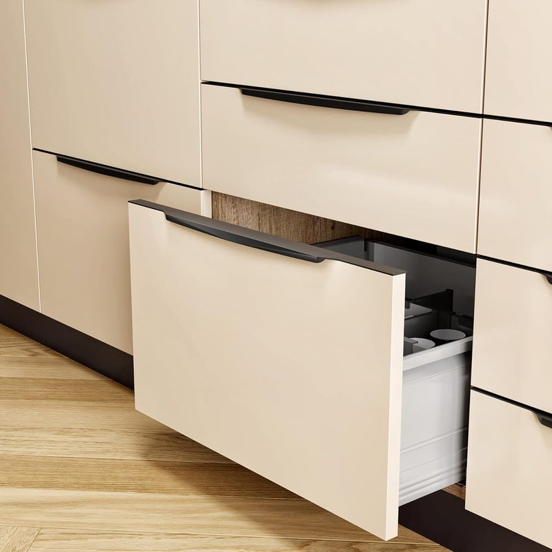 LAPO LAPO 3 Pack Premium 10 Inch Aluminum Kitchen Profile Handle Drawer Handle for Kitchen Wardrobe Pull Handle Cabinet Profile Handle for Home Hotel Office Black Finish Pack of 3 P003  - Image 4