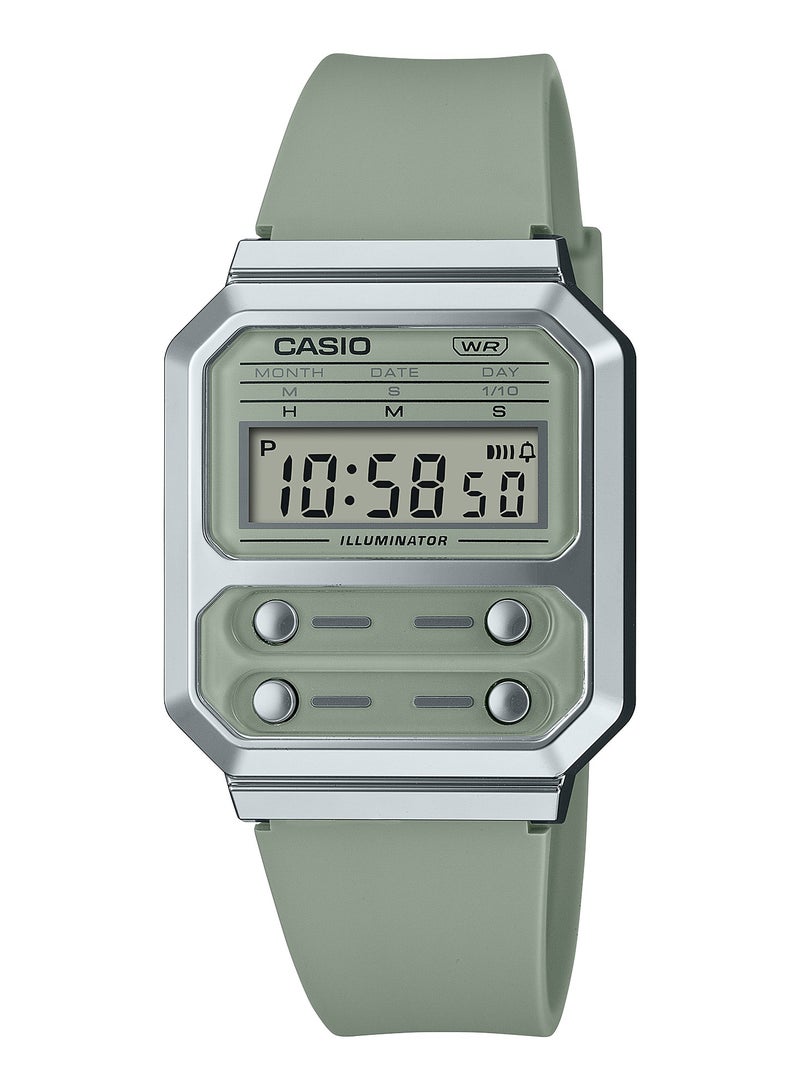 CASIO ساعة كاسيو فينتاج A100WEF-3AEF للجنسين من الراتنج