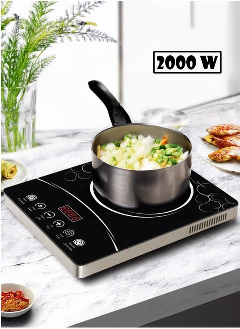 Digital Infrared Ceramic Cooker with LED Display, Smart Electric Heater with Timer and Power Settings, 2000W Electric Stove for Cooking and Heating Food