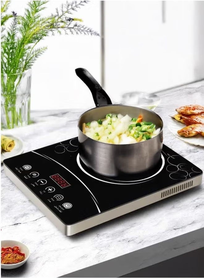 توسكانا يو طباخ سيراميك رقمي يعمل بالأشعة تحت الحمراء مع شاشة LED , سخان كهربائي ذكي مزود بمؤقت و اعدادات طاقة مختلفة, موقد كهربائي لطهي و تسخين الطعام بقوة 2000 واط - Image 2