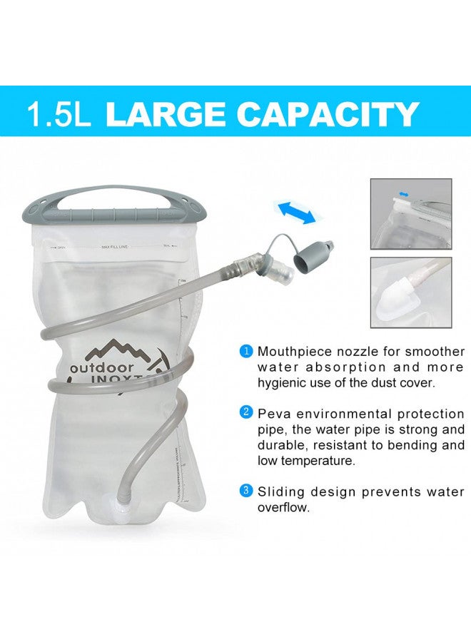 INOXTO Running Hydration Vest Backpack,Lightweight Insulated Pack with 1.5L Water Bladder Bag Daypack for Hiking Trail Running Cycling Race Marathon for Women Men (Light Gray) - Image 5