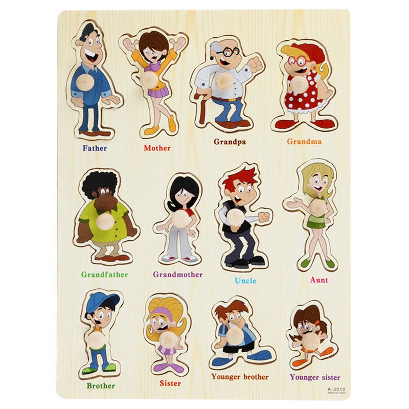 Wooden Nail Baby Ranch Animal Hand-Held Puzzle Early Education Children'S Educational Wooden Three-Dimensional Puzzle Puzzle Toy - Image 1