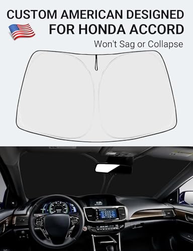 Proadsy 2026 Upgrade Front Windshield Sun Shade Foldable Sunshade Protector Custom Fit 20142017 Accord Sedan LX Sport EX EXL Touring Accessories - Image 3