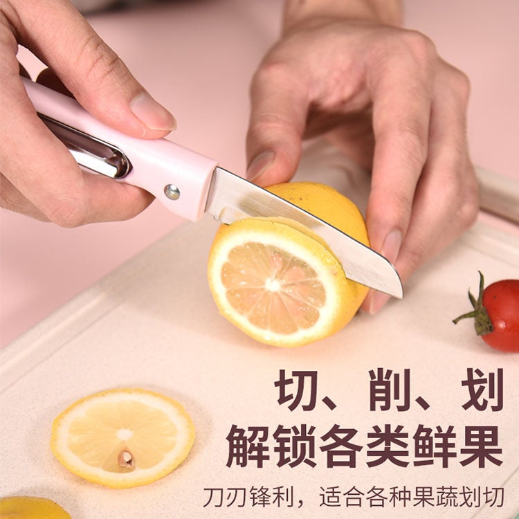 Qiao Daughter-In-Law Household Portable Carry-On Melon And Fruit Knife Stainless Steel Folding Fruit Knife Supplementary Food Household Multifunctional Peeling Knife - Image 3