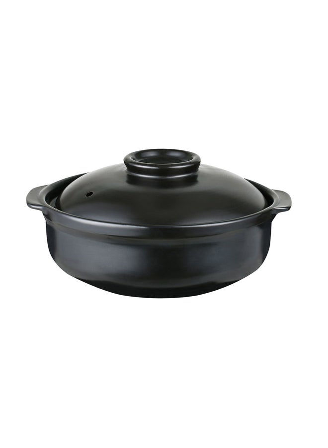 السنيدي قدر فخار حراري، اناء فخار حراري، اسود، سعة 1.6 لتر مقاس 22 سم - Image 1