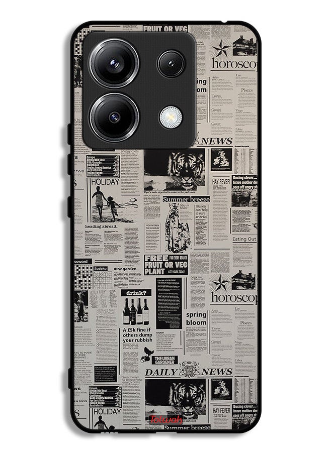 Tolwak Xiaomi Redmi Note 13 Pro 5G Protective Case Cover Newspaper Recording  - Image 1