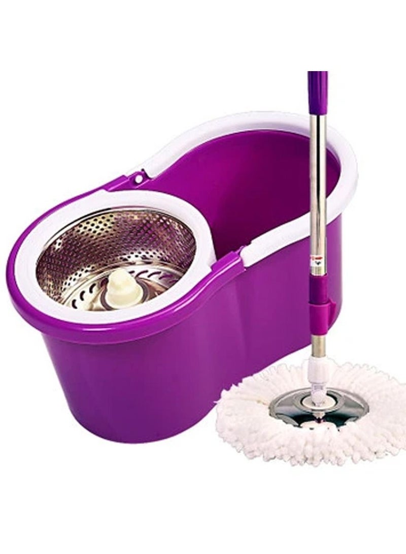 DubaiGallery 360ⁿ Stainless Steel Magic Spin Mop For Floor Cleaning Purple - Image 2