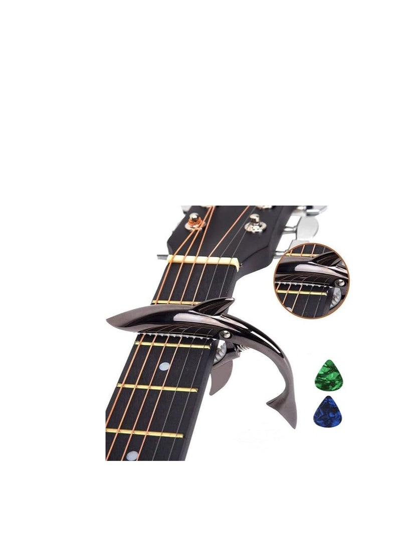 Guitar Capo for Acoustic and Electric Guitar Shark Capo Zinc Alloy for 6 String Guitar with Good Hand Feeling No Fret Buzz and Durable - Image 1