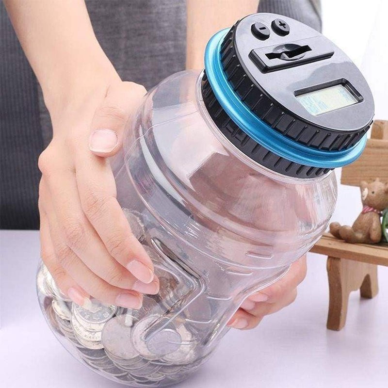 AUDBUA Digital Coin Bank,1.5L LCD Display Automatic Electronic Coin Counter Coins Counting Jar Piggy Bank Money Saving Box(USD) - Image 4