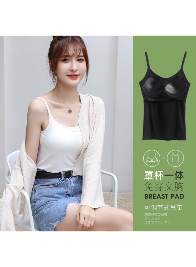 Top melon Braless Backless Strappy Camisole With Removable Padded Inserts, Adjustable Strap Women'S Layering Tank Top - Image 2