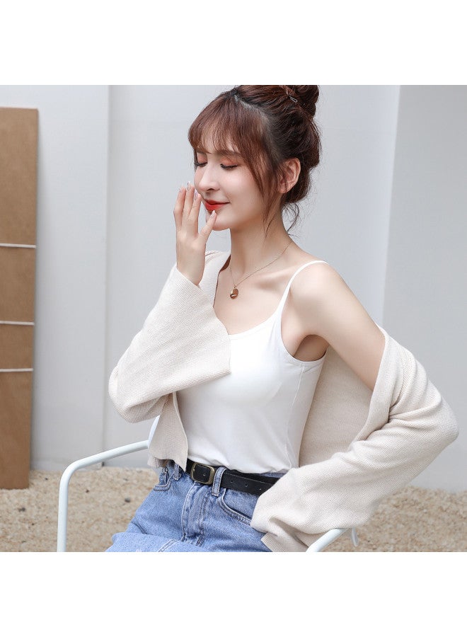 Top melon Braless Backless Strappy Camisole With Removable Padded Inserts, Adjustable Strap Women'S Layering Tank Top - Image 4