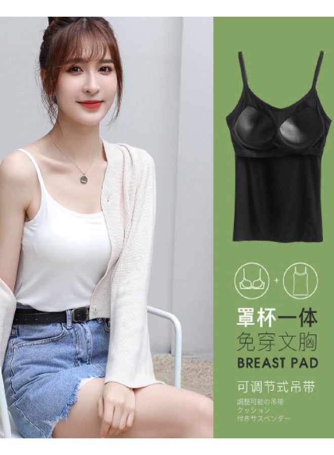 Top melon Braless Backless Strappy Camisole With Removable Padded Inserts, Adjustable Strap Women'S Layering Tank Top - Image 1